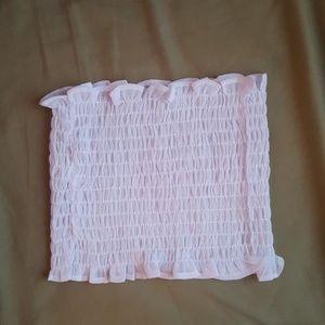 White smocked bandeau top